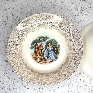 Royal China Inc. Warrranted 22K Colonial Gold Saucer Dip Plate Bowl